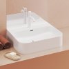 Ravak Umývadlo Ceramic Slim Wall R 55, s otvorom pre batériu, s prepadom, biela