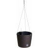 Prosperplast RATO ROUND W Závesný kvetináč + zavlažovcí systém 25,6x21,9cm umbra DRTW260