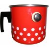 Metalac Mliekovar smaltovaný červený bodkovaný 16 cm 2 l
