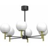 Luminex | Luster na tyči AWINION 6xE27/15W/230V biela/zlatá/čierna | LU1654