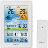 Bezdrôtová meteorologická stanica Bauerkraft G-806, vlhkomer, hodiny, fázy mesiaca, kalendár, budík, biela farba