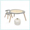 Stokke MuTable Storm Grey + Stolička + Kôš na hračky Stars