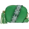 NovaKabelka.sk Bala Verde s prídavným popruhom I kožená talianska crossbody kabelka zelená