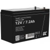Green Cell AGM VRLA 12V 7.2Ah maintenance-free battery for the alarm system, cash register, toys AGM05