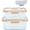 Pebbly PKV-071 Vakuovací sada borosilikátové tvrzené sklo silikon plast vakuovací pumpa 2 x 800 ml a 1,2 l