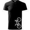 Bicykel na výšku - Klasické pánske tričko vyššej gramáže - M ( Čierna )