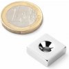 SOLLAU Neodymový magnet hranol 15x15x5 mm s dírou M4, N40, ponikelovaný
