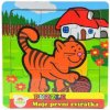 Teddies Mini puzzle drevené 9 dielikov Moje prvé zvieratká pre najmenších Mačka