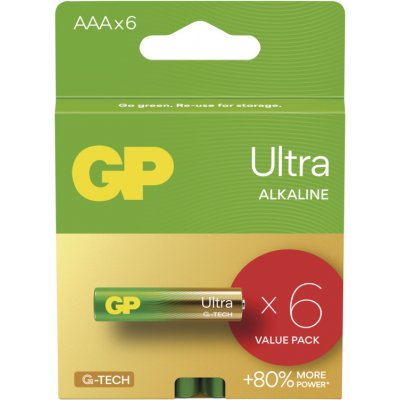 GP Alkalická baterie ULTRA AAA (LR03)- 6ks 1013126000