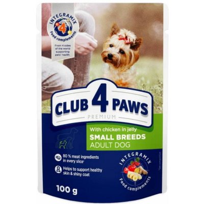 Club4Paws Premium CLUB 4 PAWS vlhké krmivo pre malé plemená - kuracie 24x100 g