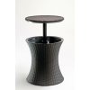 Keter Cool Bar Rattan HN 610344 - Záhradný stolík s úložným priestorom 2v1, 49,5 x 57 - 82,5 cm, whiskey hnedý