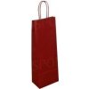 Darčeková papierová taška na víno 14 x 9 x 39 cm, tmavo červená