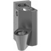 Sanela - Antivandalový nerezový set WC s umývadlom do rohu, WC na zemi vľavo
