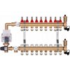 Mosadzný rozdeľovač pre podlahové kúrenie 9 okruhov s ČERPACIOVOU SKUPINOU WILO + PEX SPOJKY