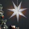 Solight vianočná hviezda strieborná, závesná, časovač, 60cm, 20x LED, 2x AA (1v294)