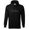 Šachové figúrky v rade - obrys - Mikina pánska Cape s kapucňou - 5XL ( Čierna )