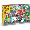Mudpuppy Veľké podlahové puzzle Záchranné vozidlá 48 dielikov -
