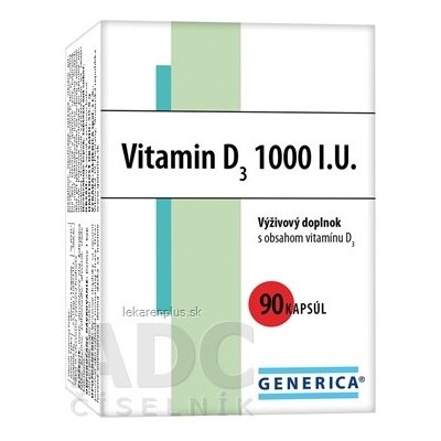 GENERICA Vitamin D3 1000 I.U. cps 1x90 ks