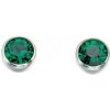 Strieborné náušnice Swarovski - smaragd (Máj) E4926G