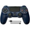 BEZDRÔTOVÝ OVLÁDAČ PRE PS4 PS3 PAD DOUBLESCHOCK VIBRÁCIE Midnight Blue