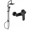 Mexen Tord sprchový set s dažďovou sprchou a sprchovou batériou Milo, čierna matná, 71340200-70