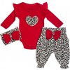 Max 3dielny dievčenský komplet- Srdiečko Leopard veľkosť: 80 (9-12m)