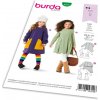 Strih Burda 9310 - Detské áčkové šaty, mikinové šaty