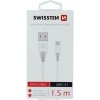 Swissten 71504400 dátový USB - USB-C 3.1 (7mm), 1,5m, bílý