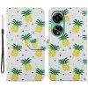 Peňaženkové kožené puzdro Painted na Oppo A38 - Pineapple