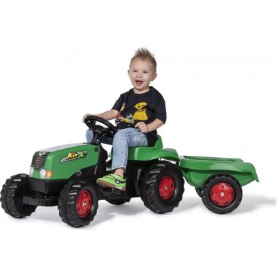 Rolly Toys Šliapací traktor Rolly Kid s vlečkou zelená