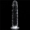 Lovetoy Flawless Clear Dildo 7.0″ (18 cm), číre realistické dildo s prísavkou