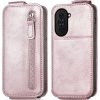 Peňaženkové kožené puzdro ZIPPER na Huawei Nova 10 – Ružovozlatá