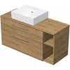 INTEDOOR Kúpeľ.skriňa+umývadl BEE, úchyt chróm, 120cm, regál vpravo, dub Hickory