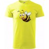 Parové tričko - Včela a kvetina - Klasické pánske tričko vyššej gramáže - M ( Neonová žltá )