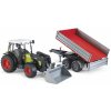 Bruder 2112 Traktor Claas Nectis 267F s nakladačom a prívesom