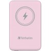 Verbatim, power banka s bezdrôtovým nabíjaním, 5V, nabíjanie telefónu, 32248, 10 000mAh, magnetické pripevnenie, ružová