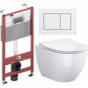 Súprava WC misa s pomaly sa sklápajúcim sedadlom Cersanit Zen S701-428, podomietková konštrukcia Tece Base 9400407, 9.240.400