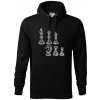 Šachové figúrky kreslené - Mikina pánska Cape s kapucňou - 3XL ( Čierna )