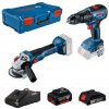 Bosch Náradie - 18V AKU súprava príklepovej vŕtačky a uhlovej brúsky 125 mm, 1x aku 2,0 Ah GBA, 1x aku 5,0 Ah GBA, nabíjačka 0615990M9K