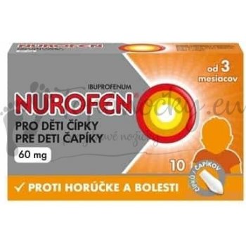Nurofen pre deti čapíky 60 mg sup.10 x 60 mg