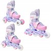 Raven Loret LILA/PINK 3v1 detské inline korčule - svietiace kolesá LED - EU 27-30