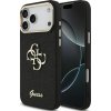 Guess pevné trblietavé veľké 4G kovové púzdro s rámom pre iPhone 17 Pro Max čierne GUHCP17XHG4SGCK