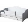 Detská posteľ GINA 2 so z, 140x80, sivá/biela + Kokos-molitan + plachta
