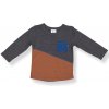 Little Flock of Horrors Detské merino tričko s dlhým rukávom zo 100 % merino vlny Iron Marle/Clay LFOH Veľkosť: 86/98