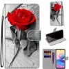 Peňaženkové kožené puzdro DRAWING na Xiaomi Redmi Note 10 5G - Wood Red Rose