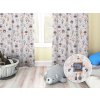 Biante Detský bavlnený záves Sandra SA-584 Svet robotov na sivo-bielom 150x150 cm