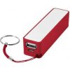 Powerbanka 2000 mAh, prívesok na kľúče, červená