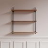 Majster Regál Regál na stenu DECO s 3 policami 92,5x85x17,5 cm, Čierna/Prírodný dub Nebraska