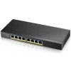 ZyXEL GS1915-8EP, 8-port GbE PoE Smart hybrid mode Switch, standalone or NebulaFlex Cloud, 60 Watt 802.3at, desktop, fan GS1915-8EP-EU0101F