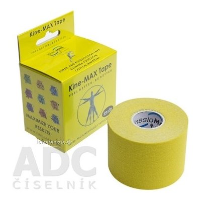 Kine-MAX Super-Pro Cotton Kinesiology Tape žltá tejpovacia páska 5cm x 5m, 1 ks